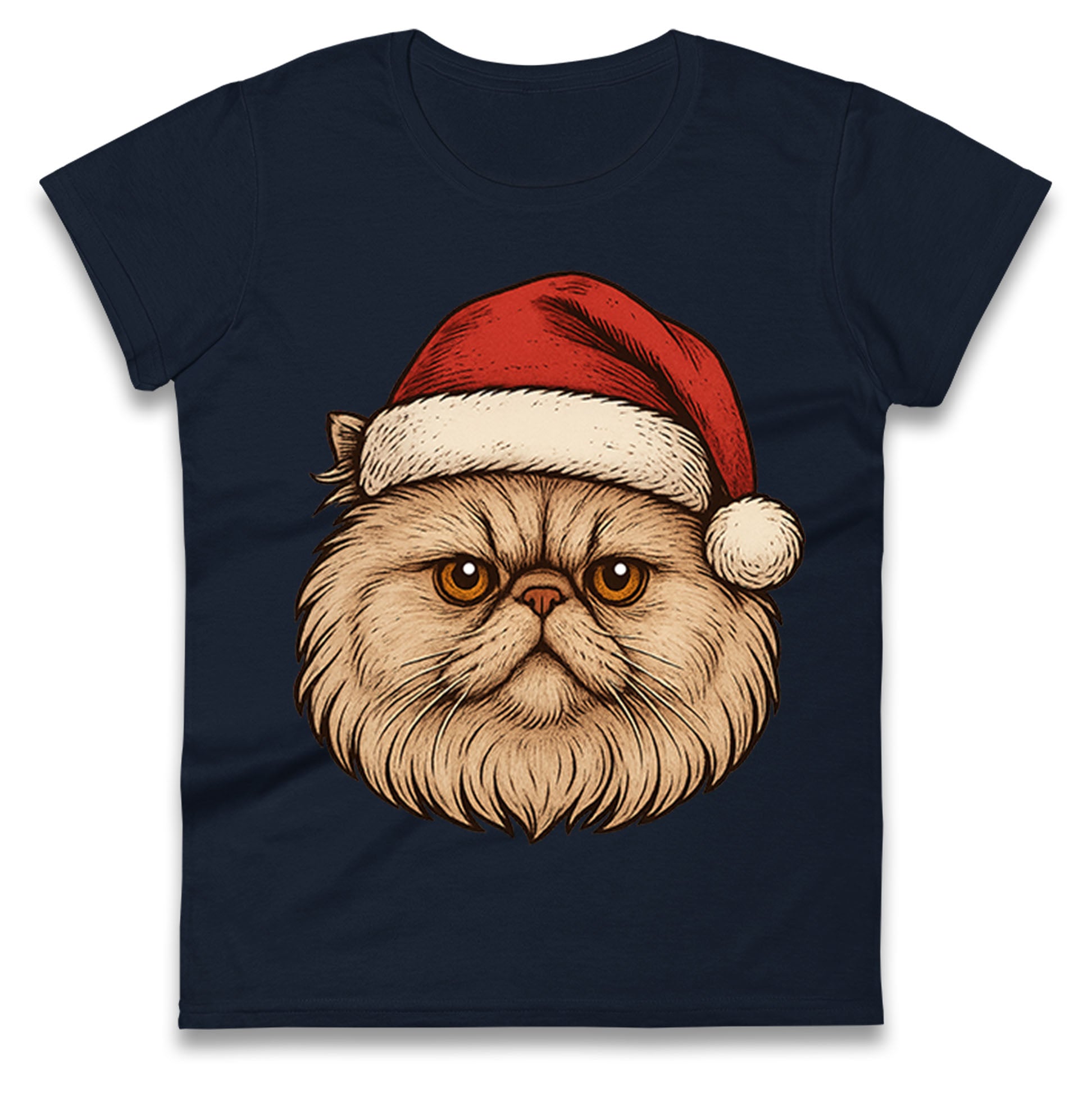 Persian Cat Christmas Ladies T Shirt