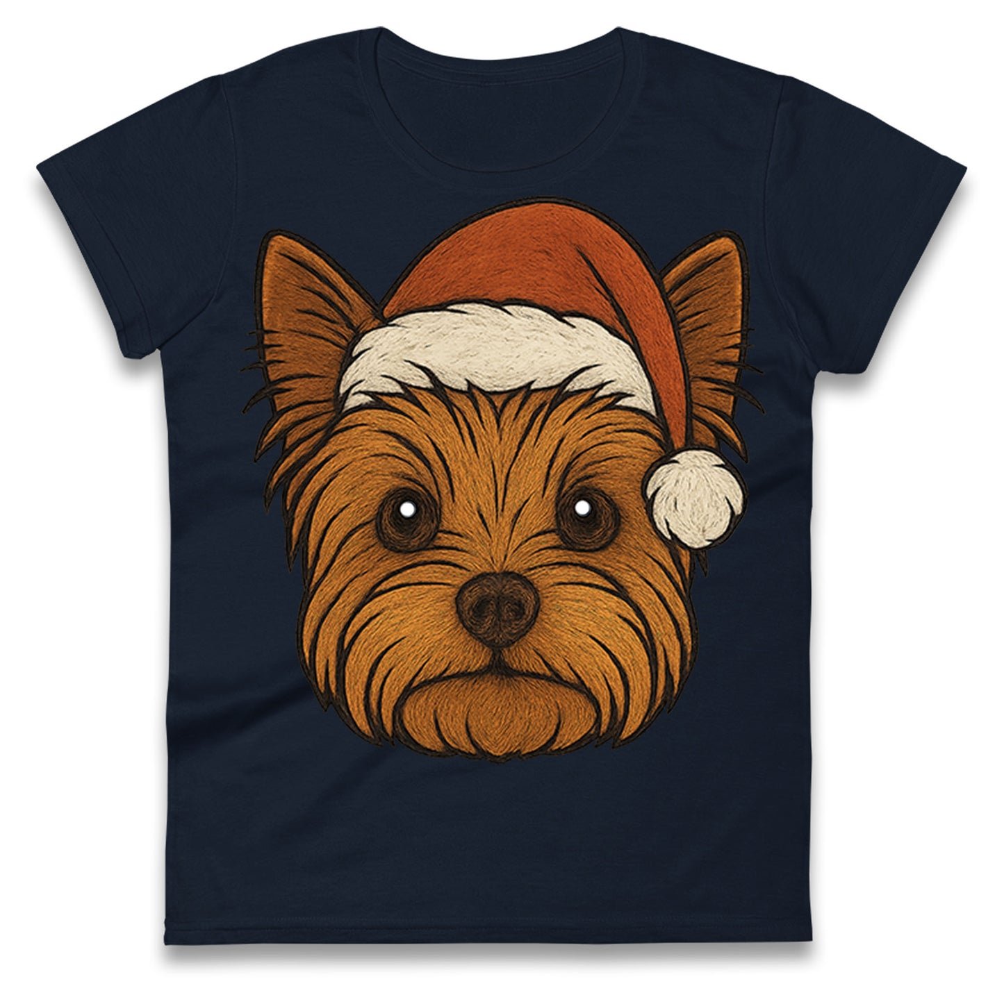 Yorkshire Terrier Christmas Ladies T Shirt 