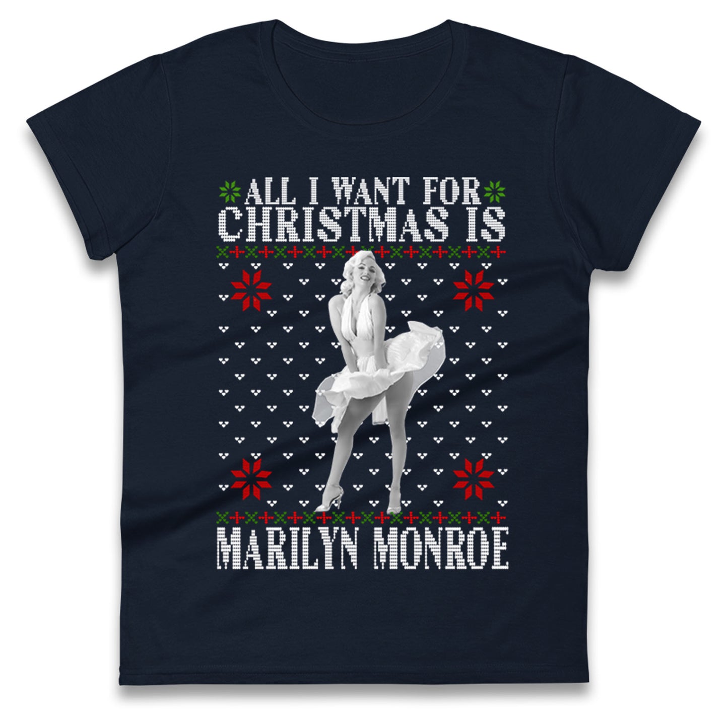 marilyn monroe christmas womens t shirt