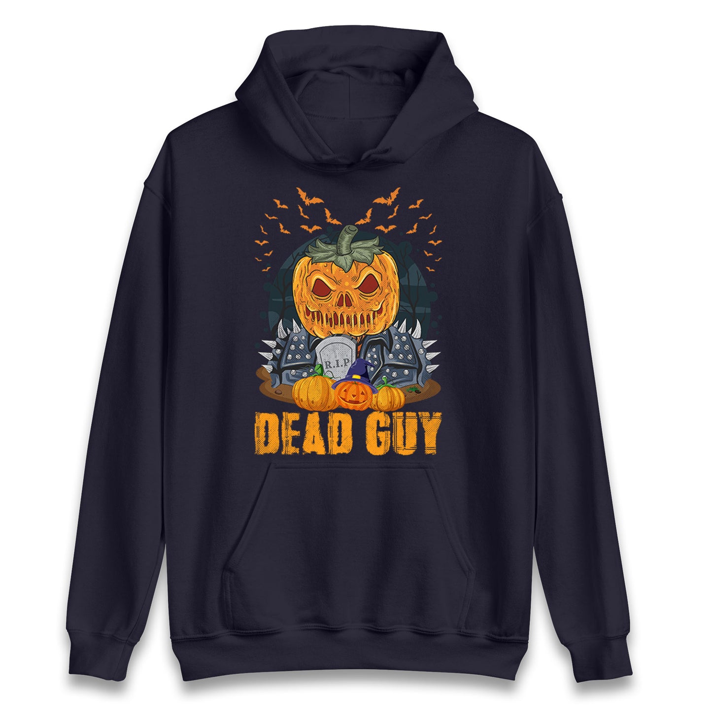 Scary Pumpkin Dead Guy Halloween Hoodie
