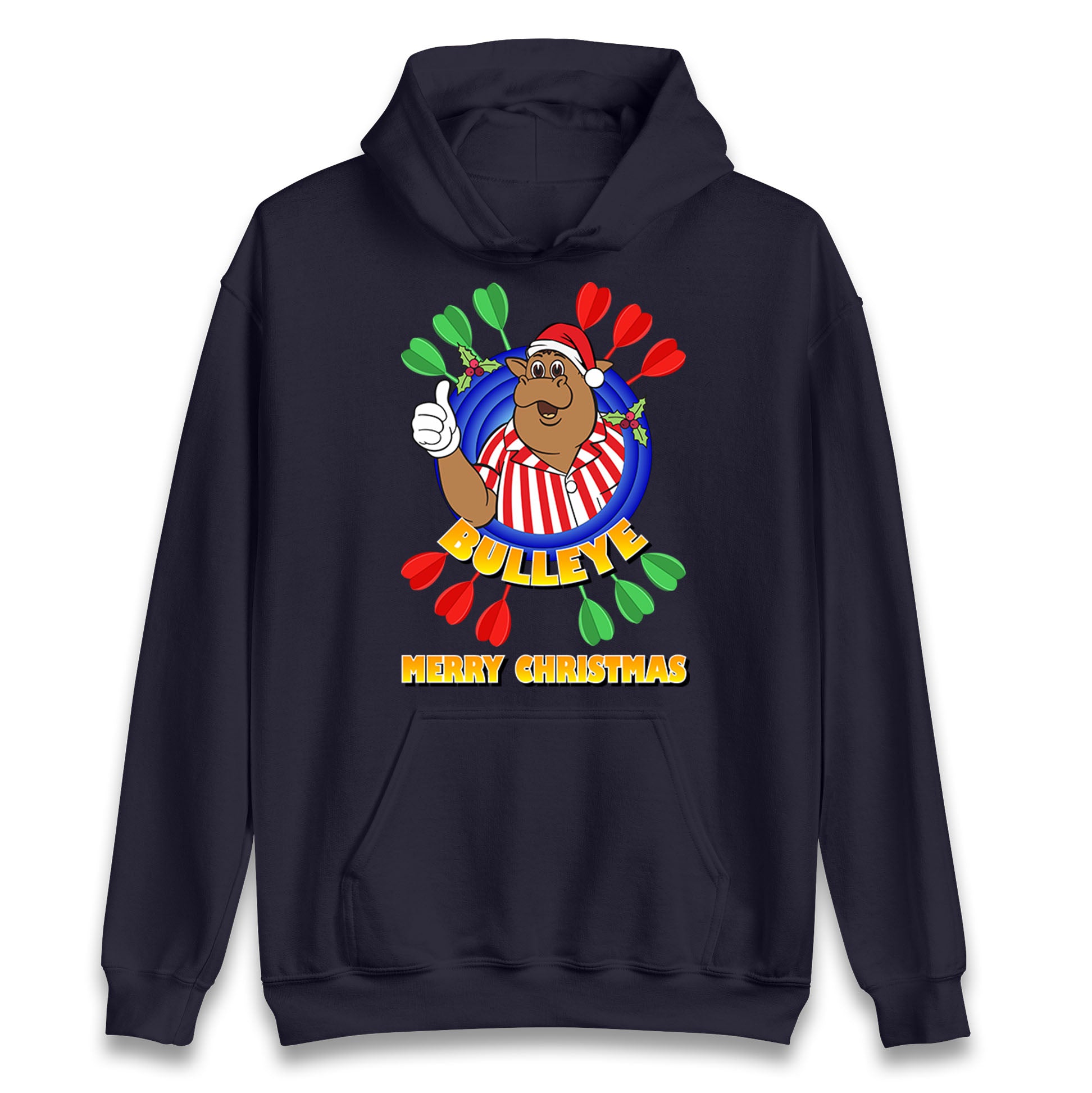 bullseye dartboard christmas hoodie