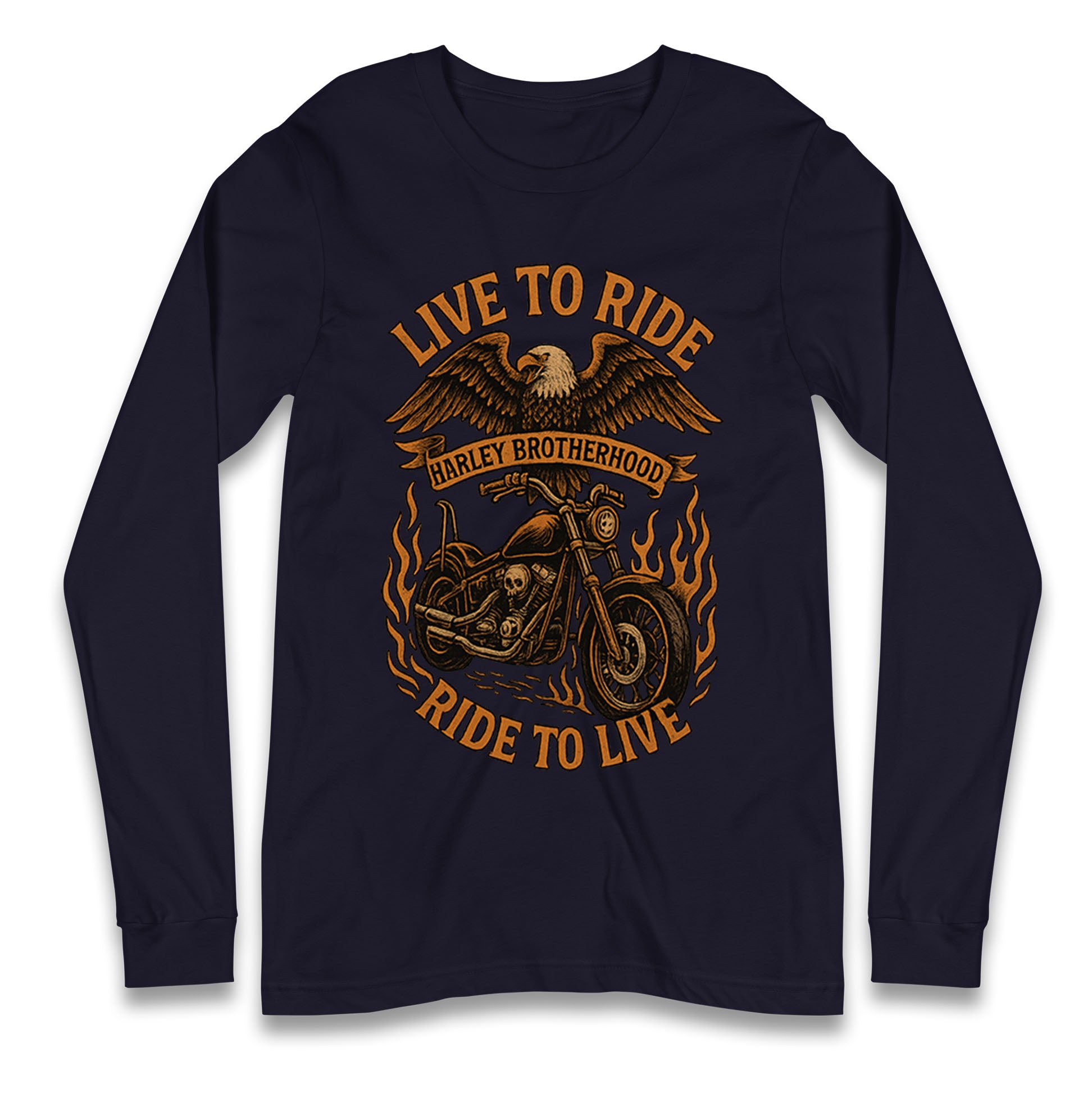 Harley Brotherhood Live To Ride Ride To Live Long Sleeve Shirt
