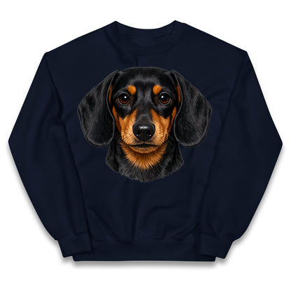 Dachshund Dog Face Kids Jumper