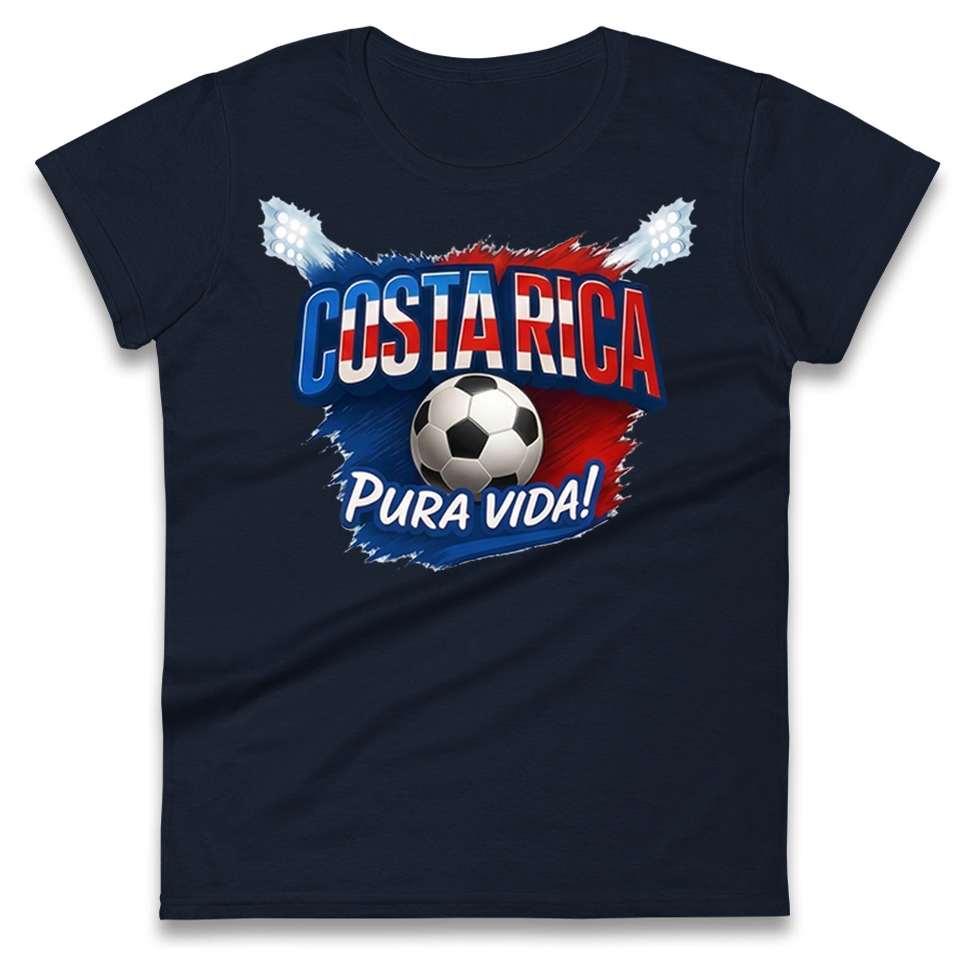 Costa Rica Retro World Cup Ladies T Shirt