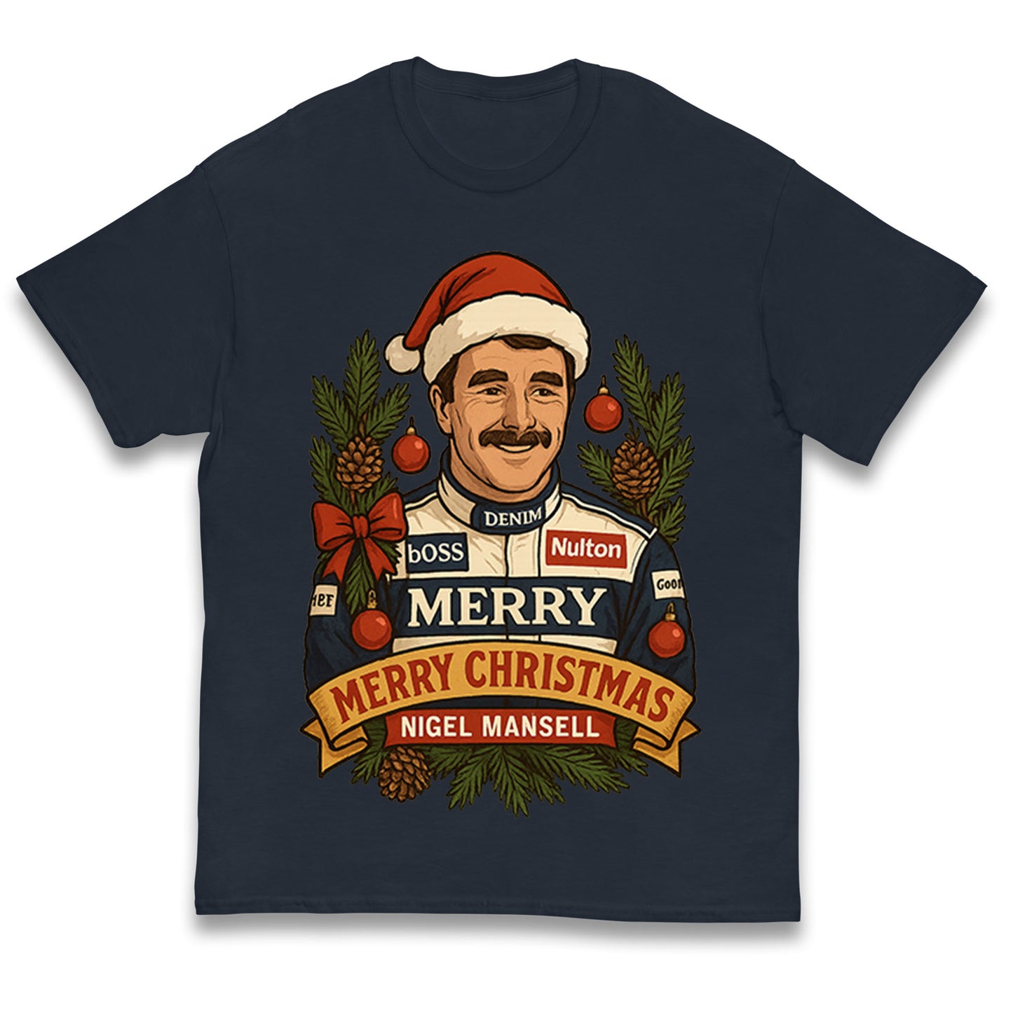 Nigel Mansell Christmas Kids T Shirt