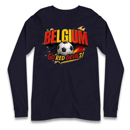 Belgium Retro Football Longsleeve T Shirt