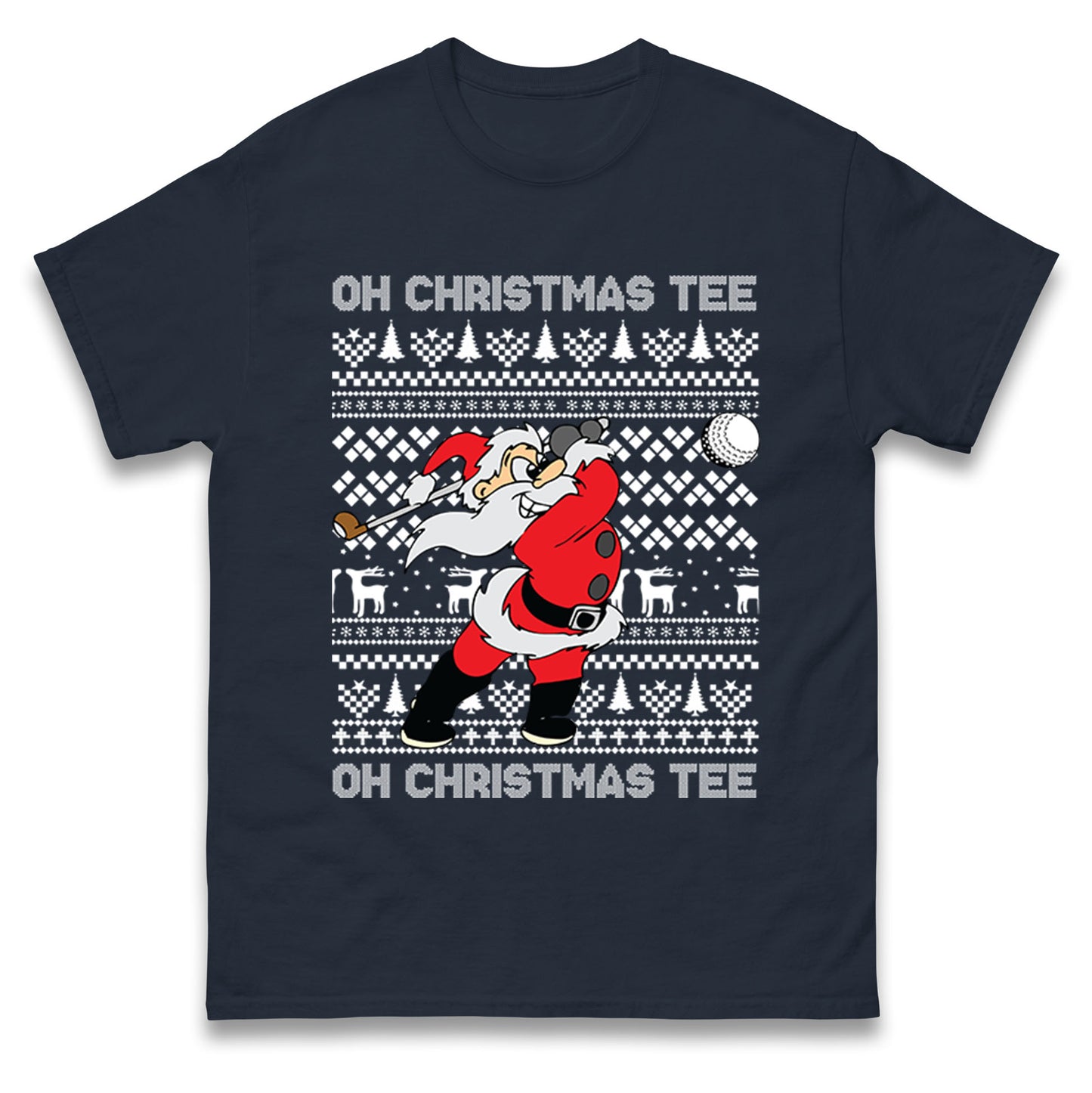 Santa Golfing Christmas T Shirt