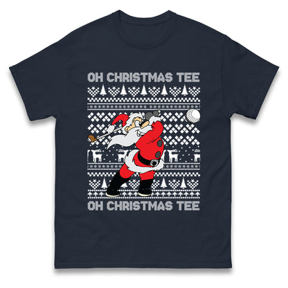 Santa Golfing Christmas T Shirt