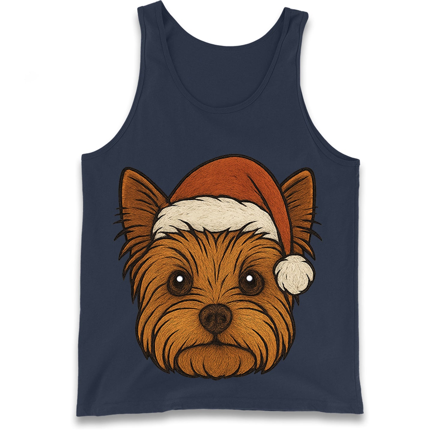 Yorkshire Terrier Face Christmas Tank Top