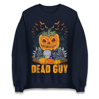 Scary Pumpkin Dead Guy Halloween Sweatshirt
