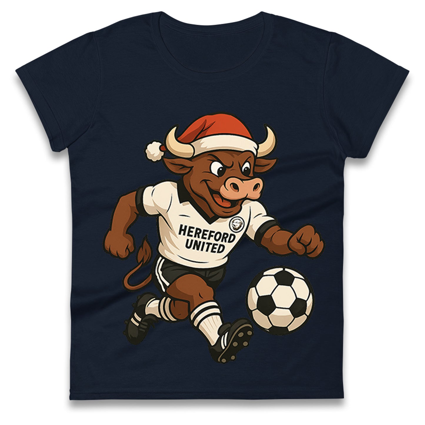 Retro Hereford Christmas Ladies T Shirt