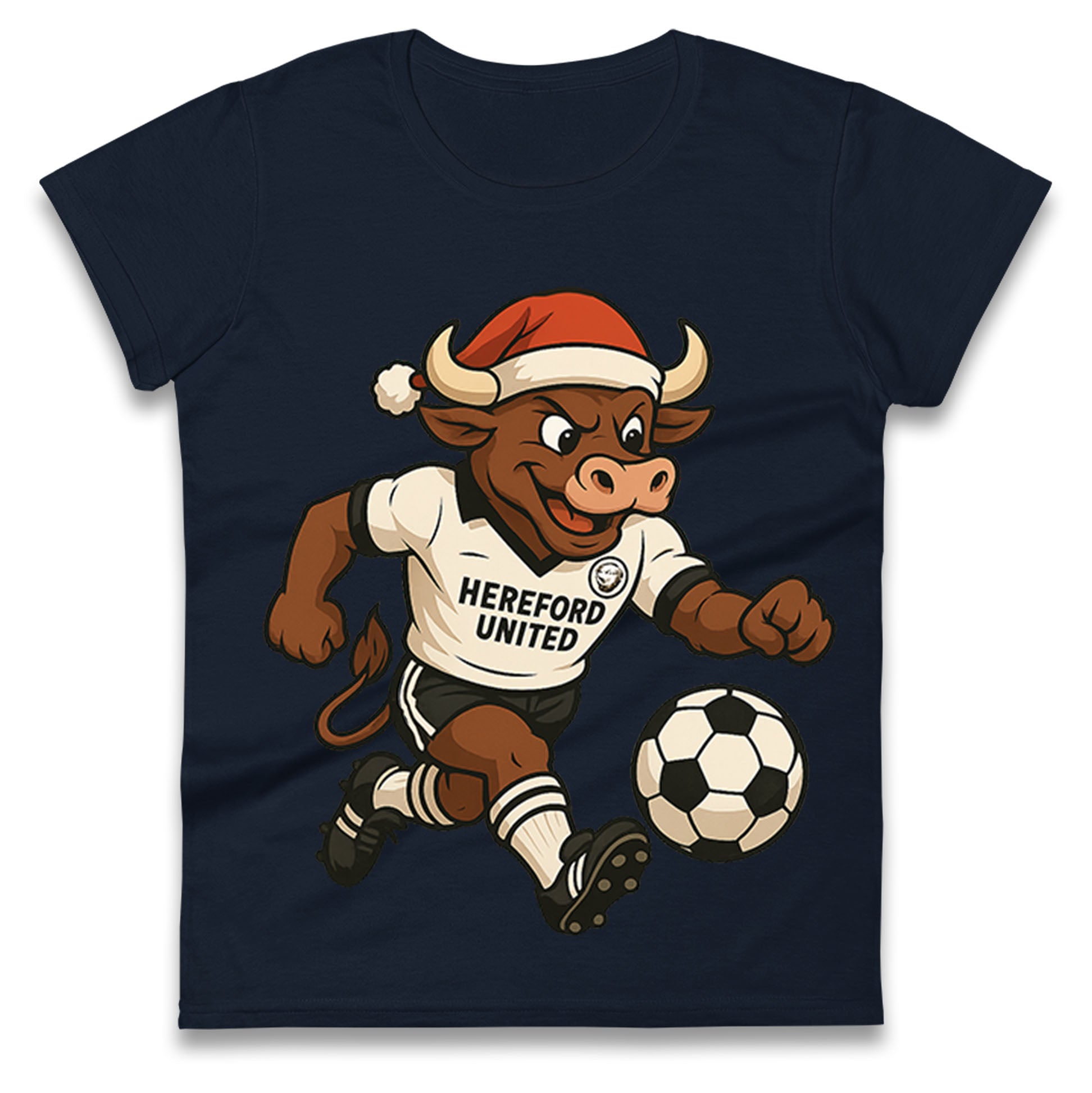 Retro Hereford Christmas Ladies T Shirt