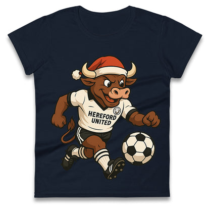Retro Hereford Christmas Ladies T Shirt