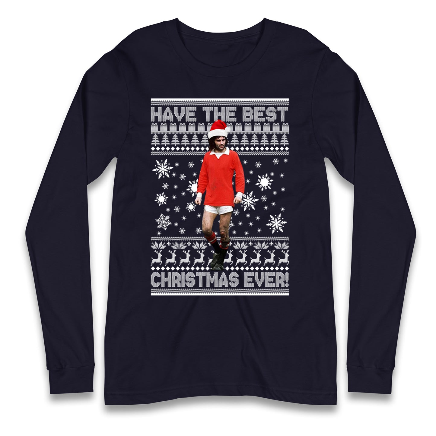 Christmas George Best Longsleeve T Shirt