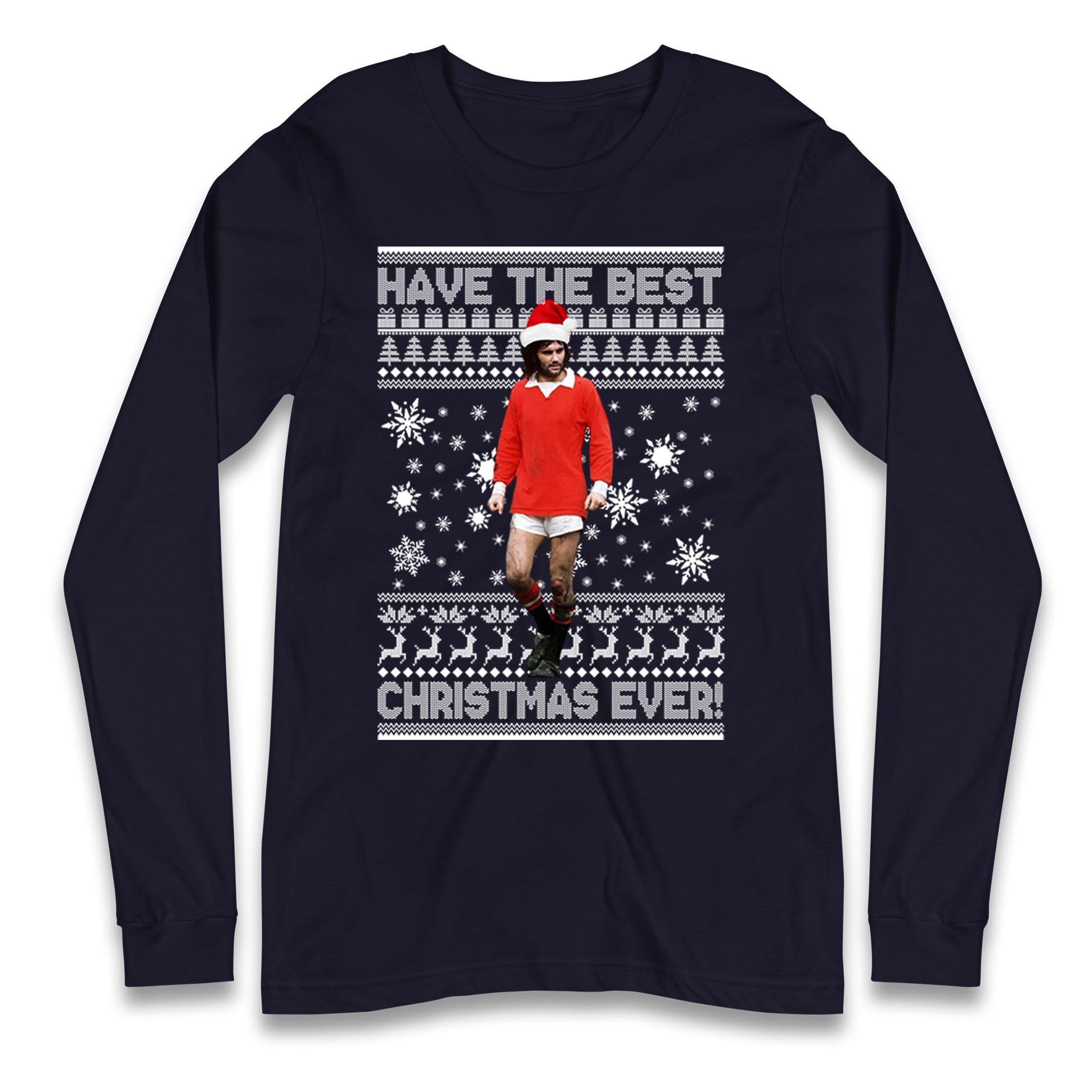 Christmas George Best Longsleeve T Shirt