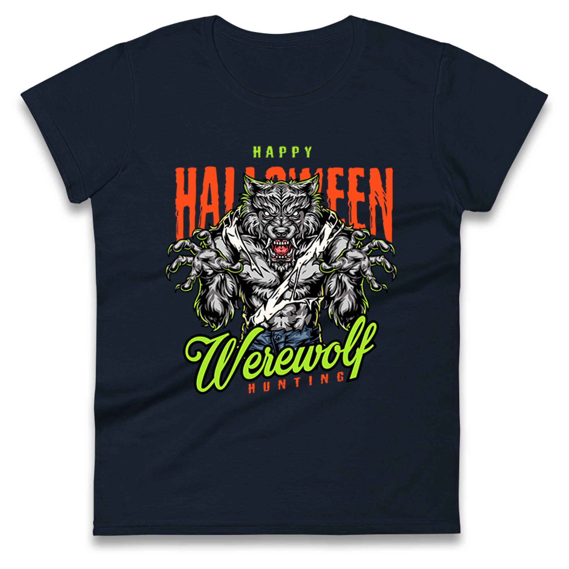 Halloween Werewolf Ladies T Shirt