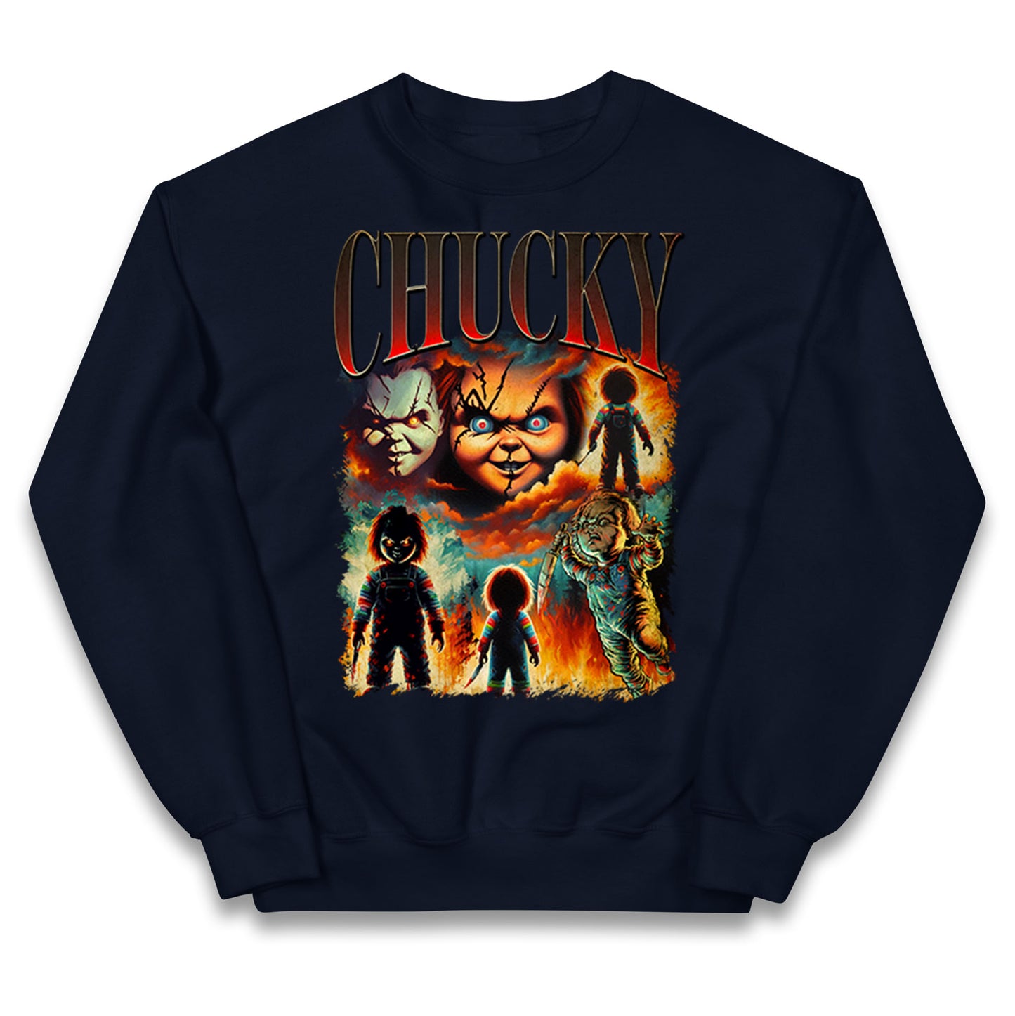 Chucky Doll Halloween Bootleg Kids Jumper