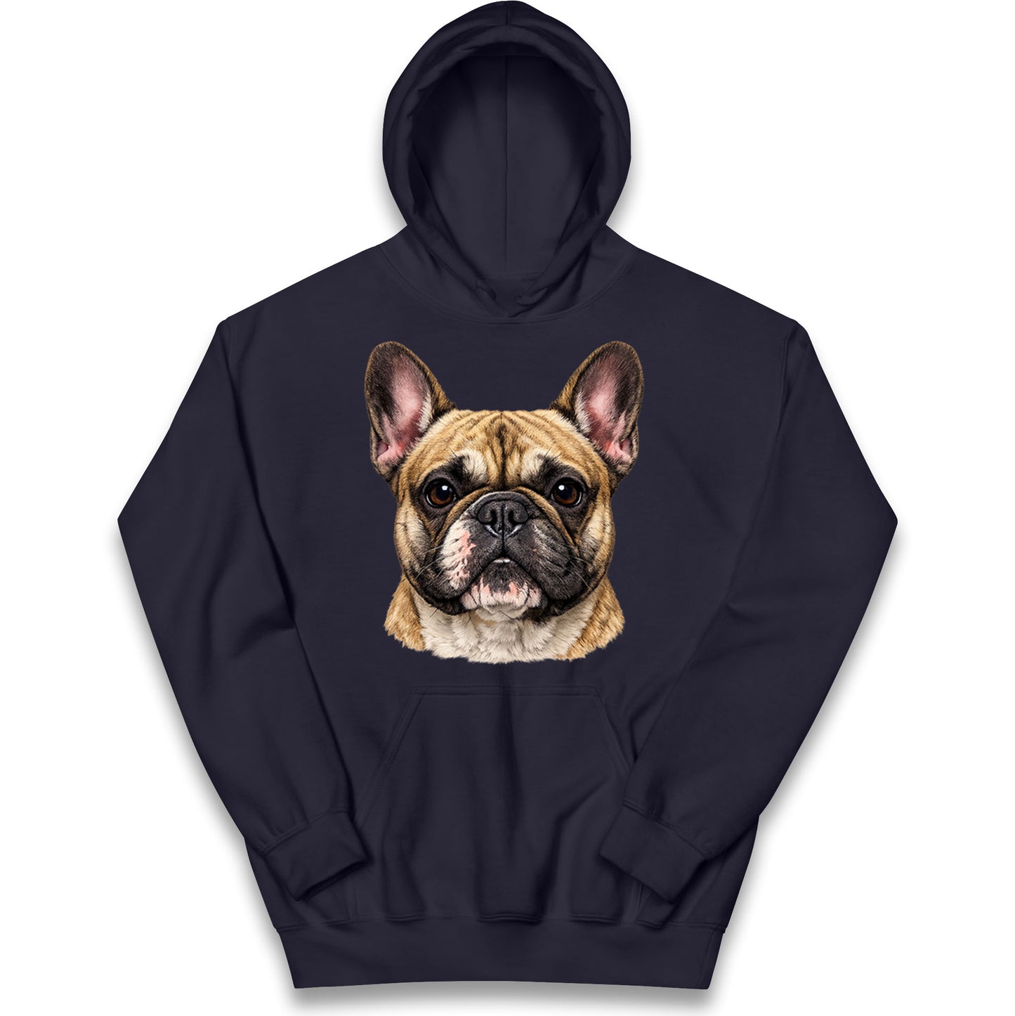 French Bulldog Face Kids Hoodie