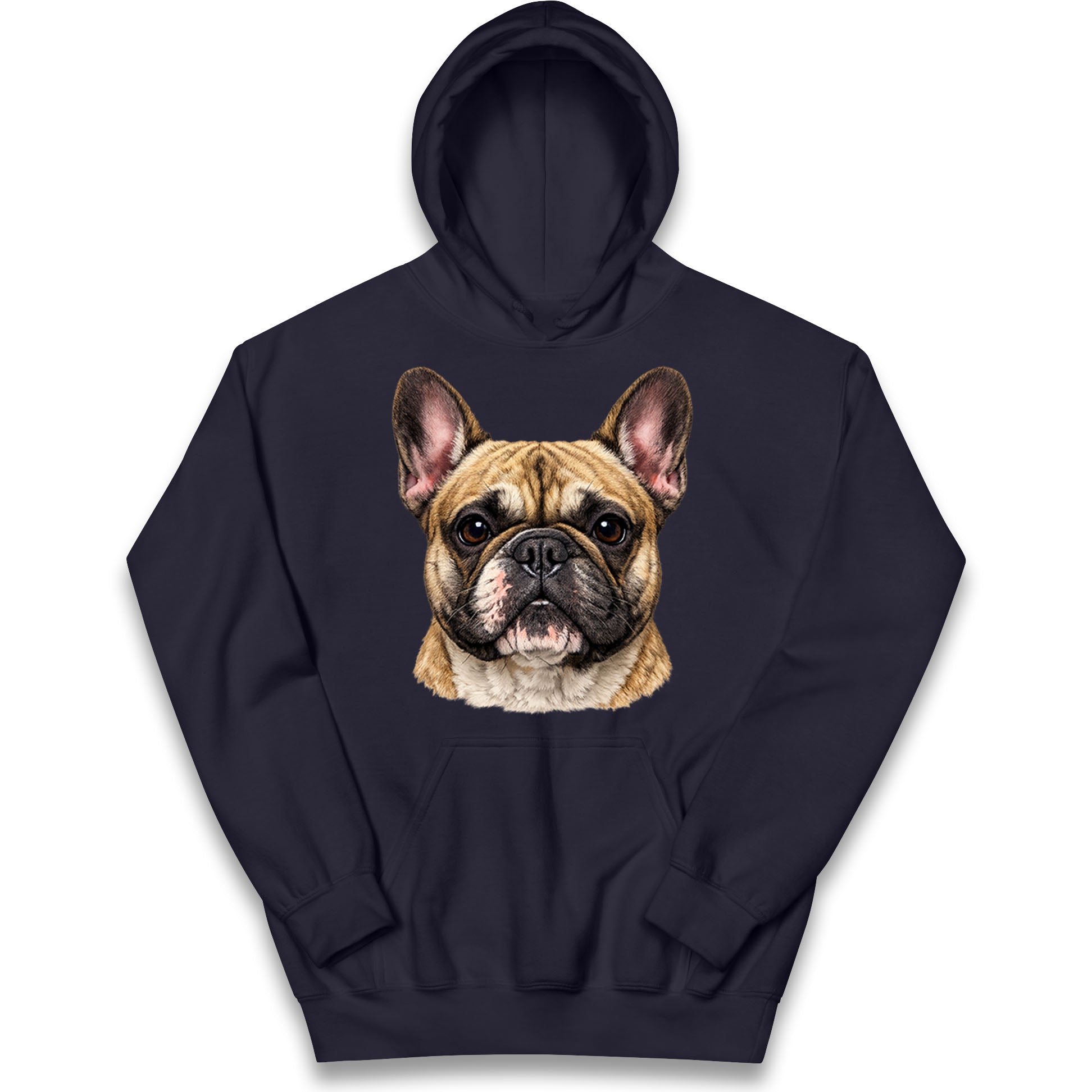 French Bulldog Face Kids Hoodie