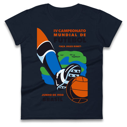 Brasil 1950 Retro World Cup Ladies T Shirt