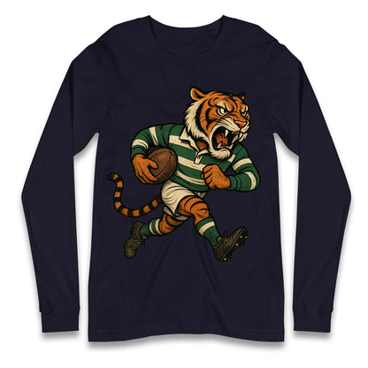 Retro Leicester Tigers Rugby Union Longsleeve T Shirt