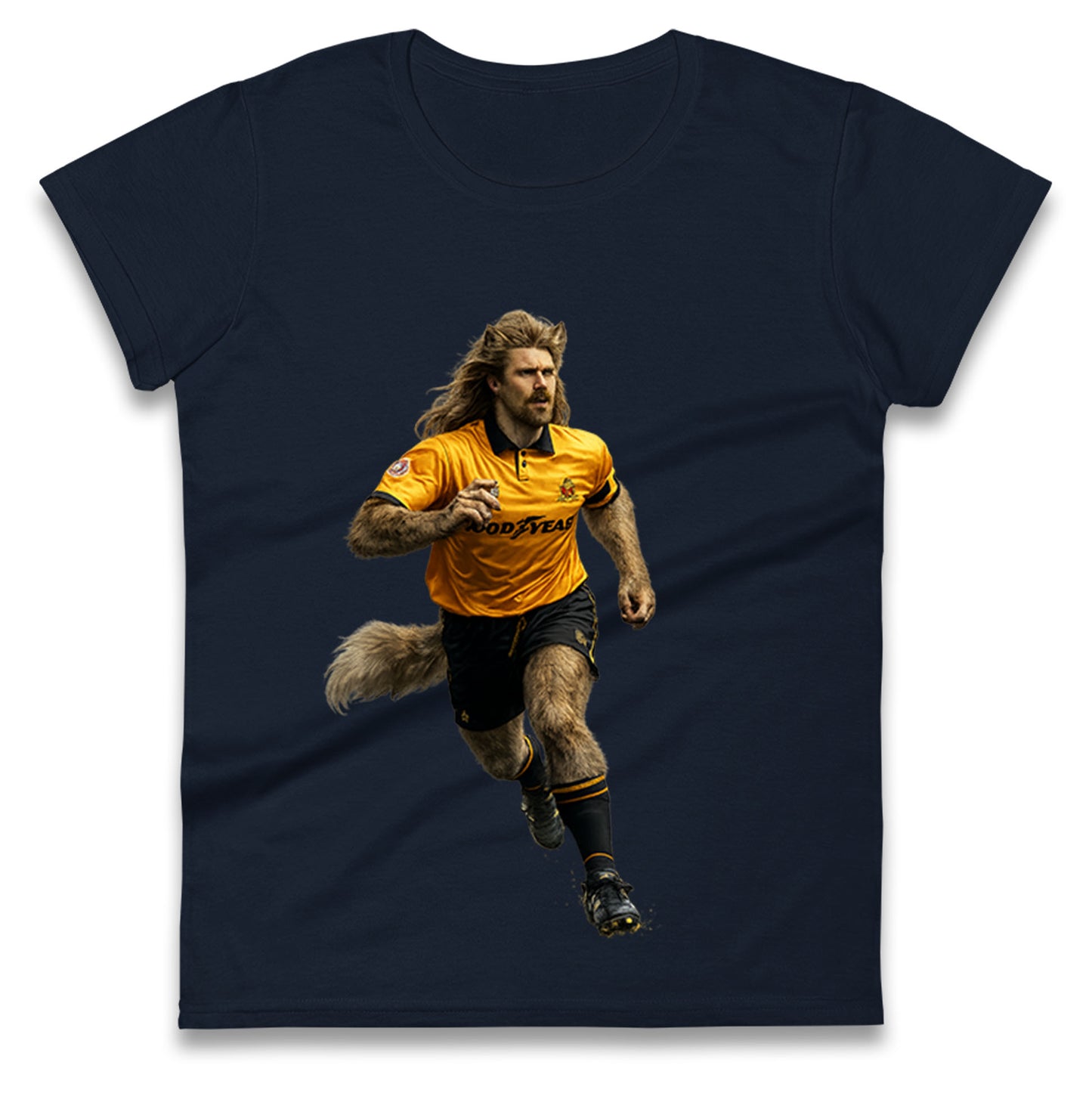 Retro John The Wolf Wolves Football Ladies T Shirt 