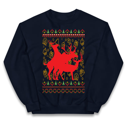 Reindeer Making Fun Christmas Jumper