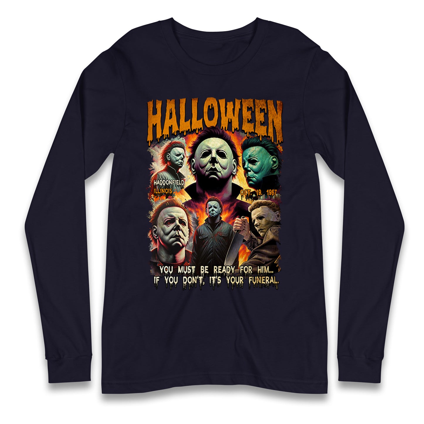 Michael Myers Horror Halloween Bootleg Long Sleeve T Shirt