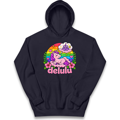Delulu Unicorn Kids Hoodie