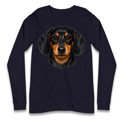 Dachshund Dog Face Longsleeve T Shirt