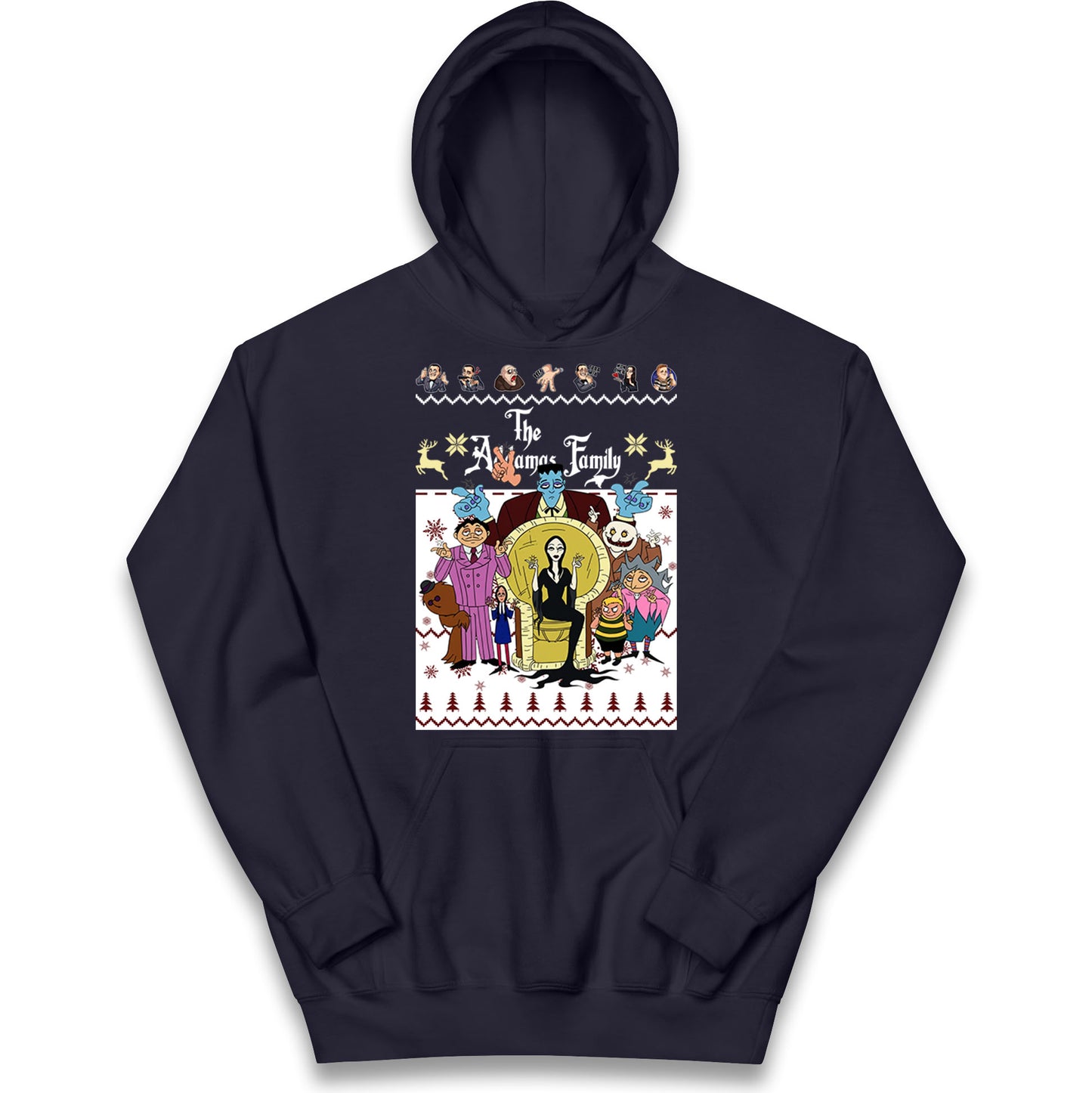 Scary Addams Christmas Kids Hoodie 