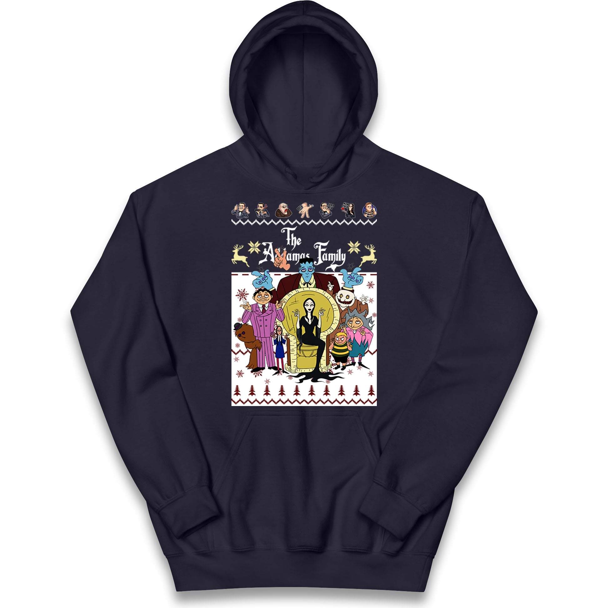 Scary Addams Christmas Kids Hoodie 