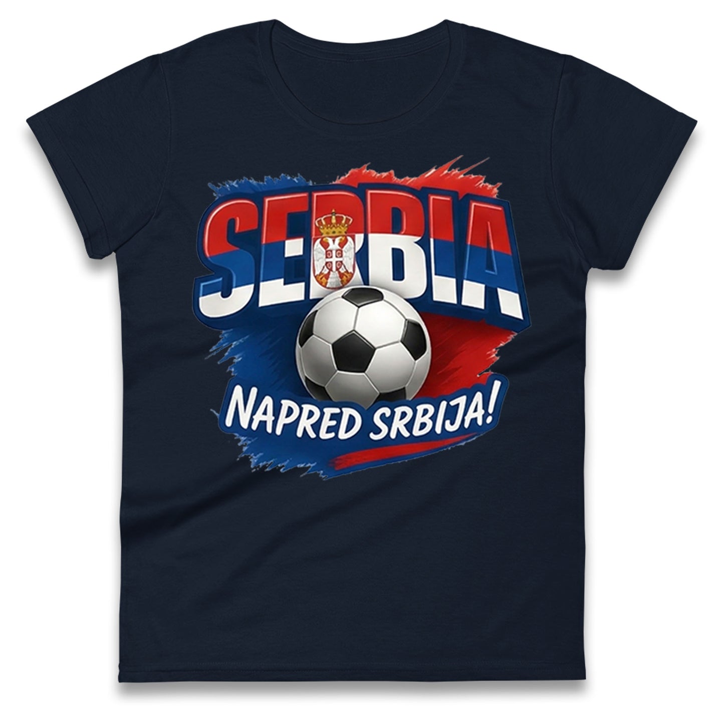 Serbia Retro World Cup Ladies T Shirt