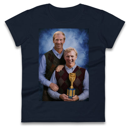 Bobby Moore Bobby Charlton Step Brothers Style England 1966 Ladies T Shirt