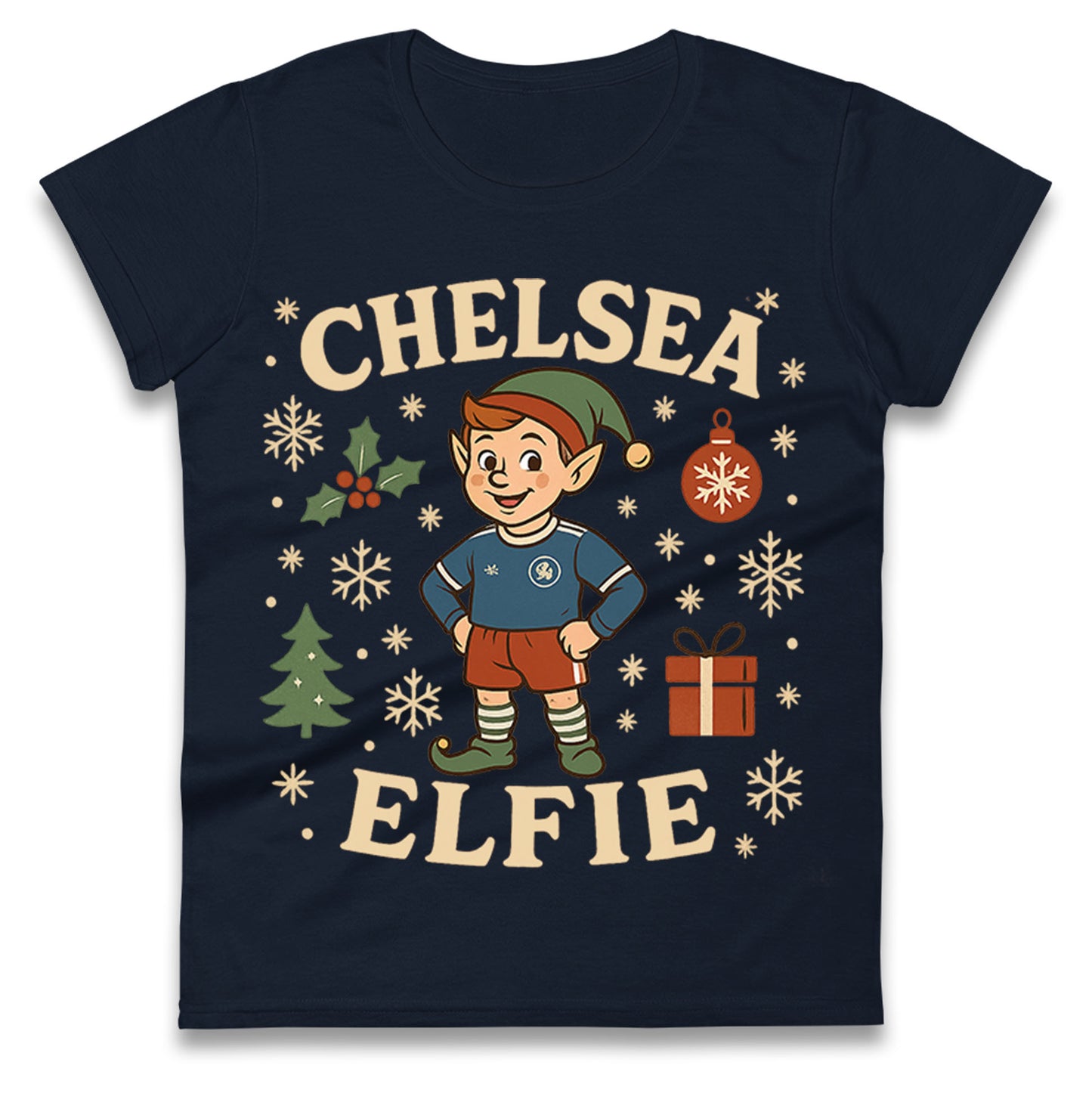 Chelsea FC Christmas Ladies T Shirt