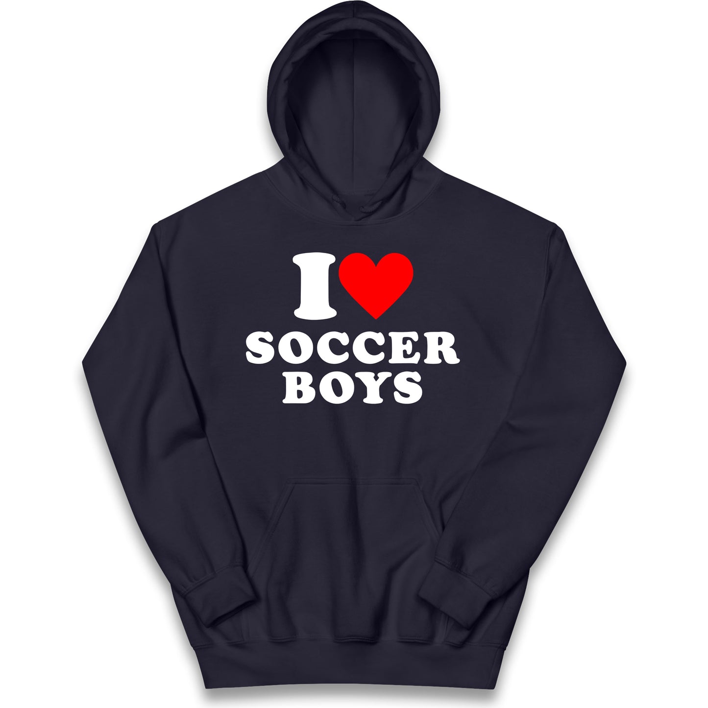 I Love Soccer Boys Kids Hoodie