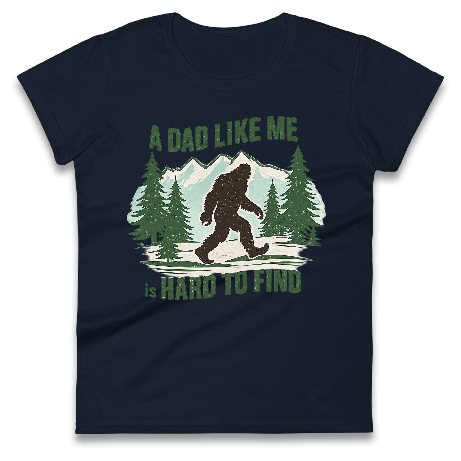 Retro Funny Bigfoot Dad Ladies T Shirt 