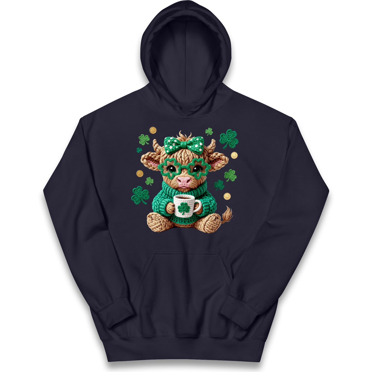 Cute Cow St Patrick Kids Hoodie