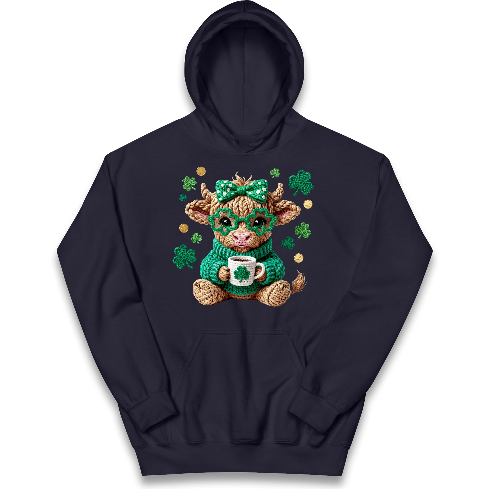 Cute Cow St Patrick Kids Hoodie