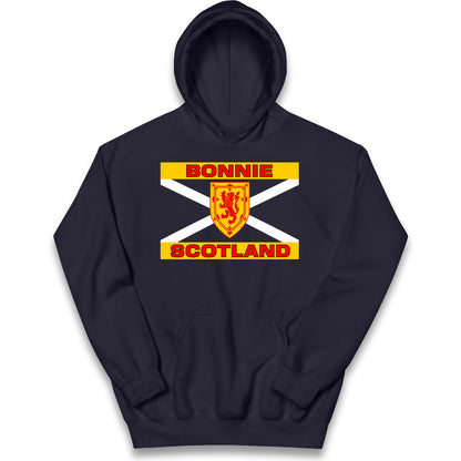 Bonnie Scotland Football Flag Kids Hoodie