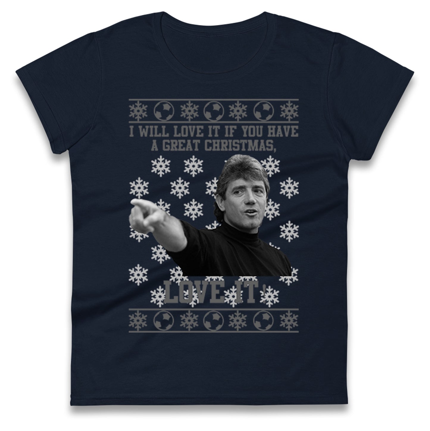 Kevin Keegan Christmas Womens t shirt