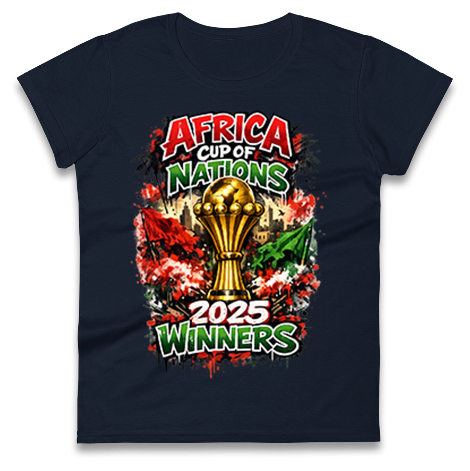 Morocco Africa Cup Of Nations Winners 2025 Ladies T Shirt