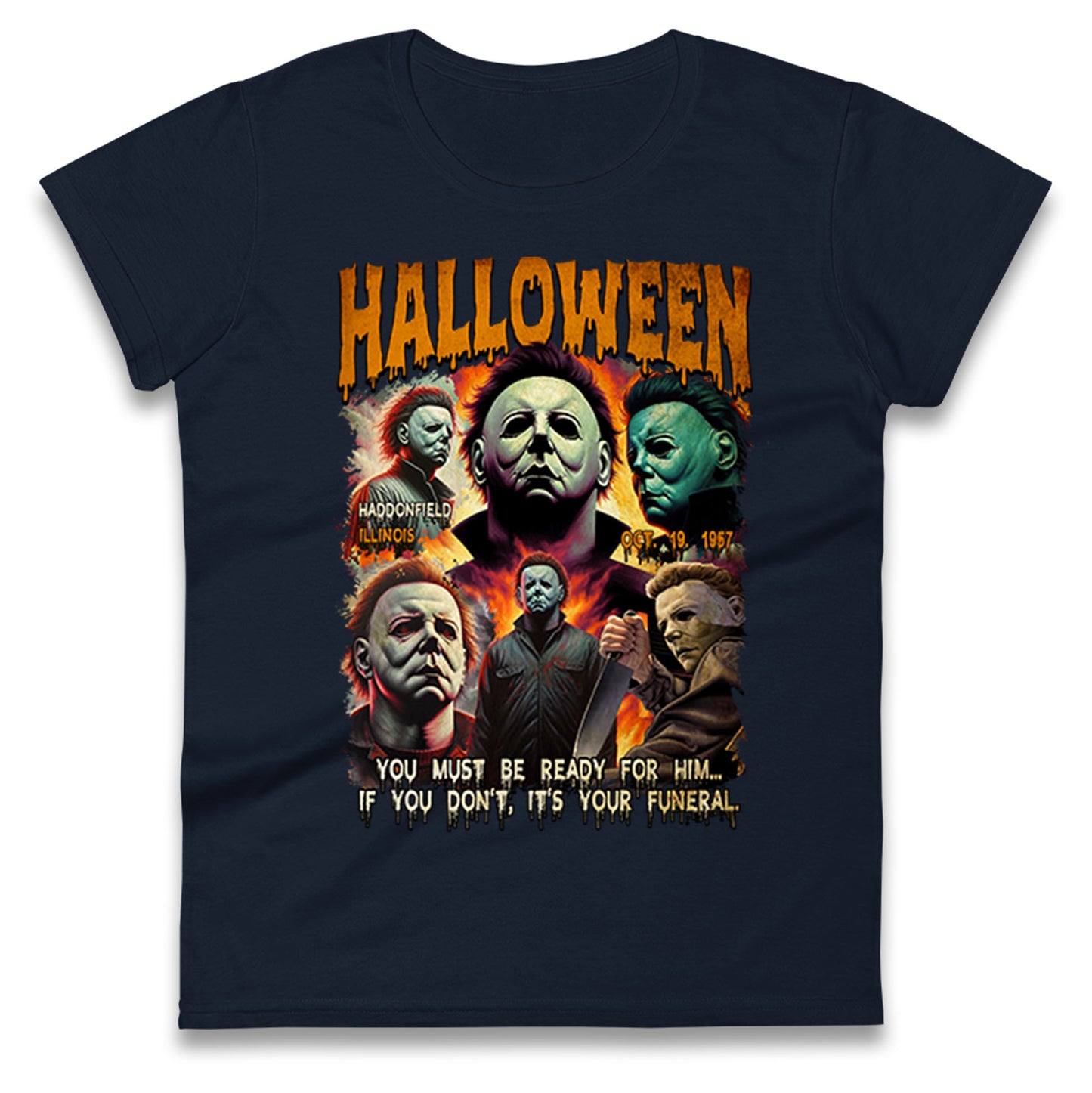 Michael Myers Horror Halloween Bootleg Womens T Shirt