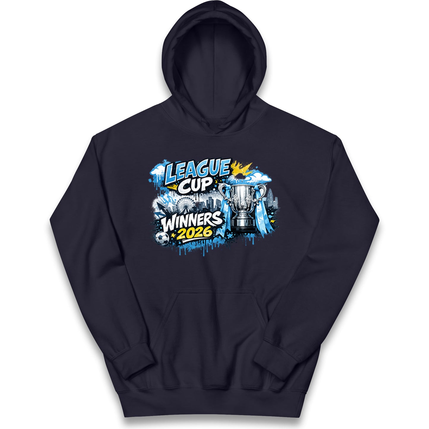Man City League Cup Winners 2026 Kids Hoodie