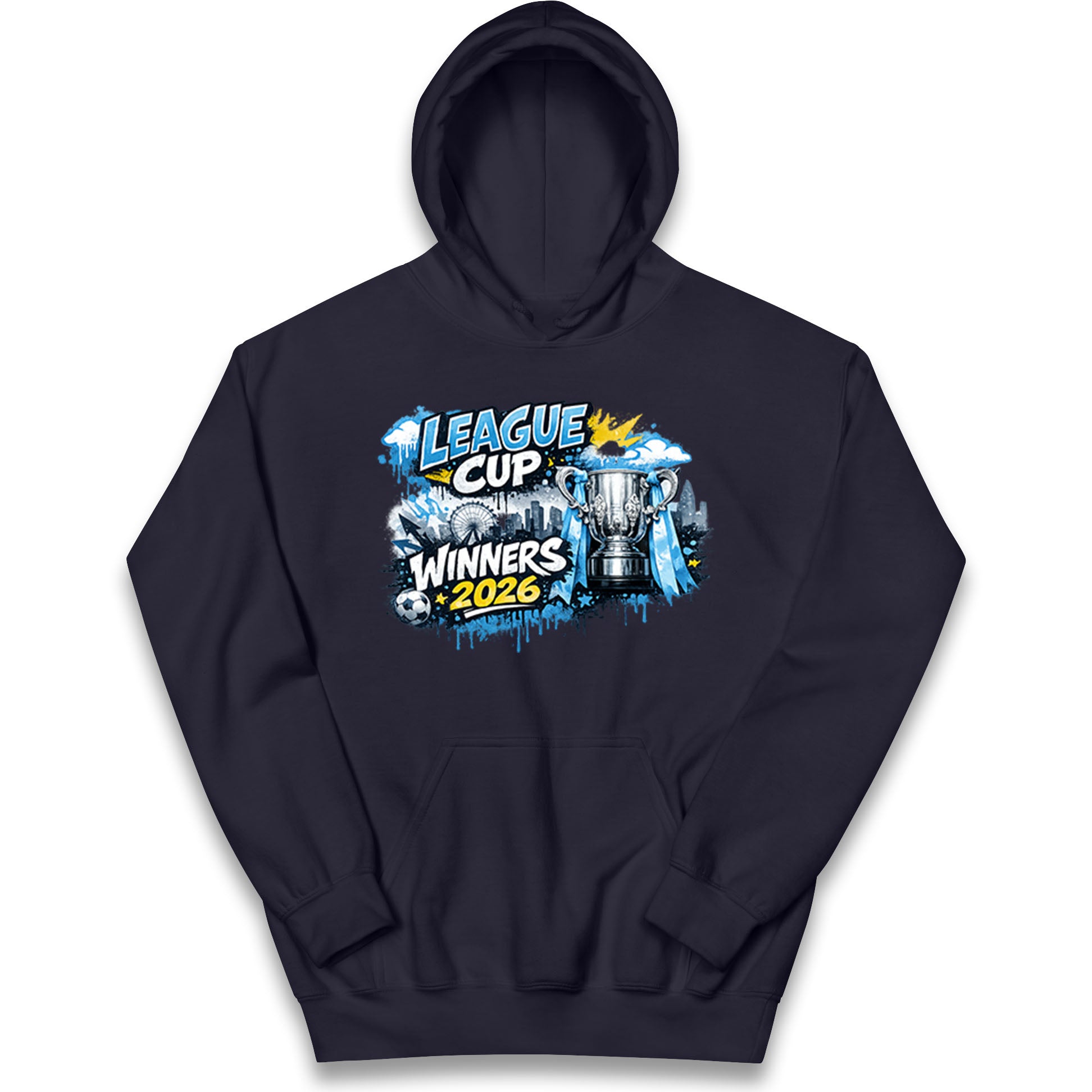 Man City League Cup Winners 2026 Kids Hoodie