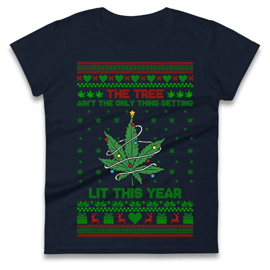 Cannabis Christmas Ladies T Shirt