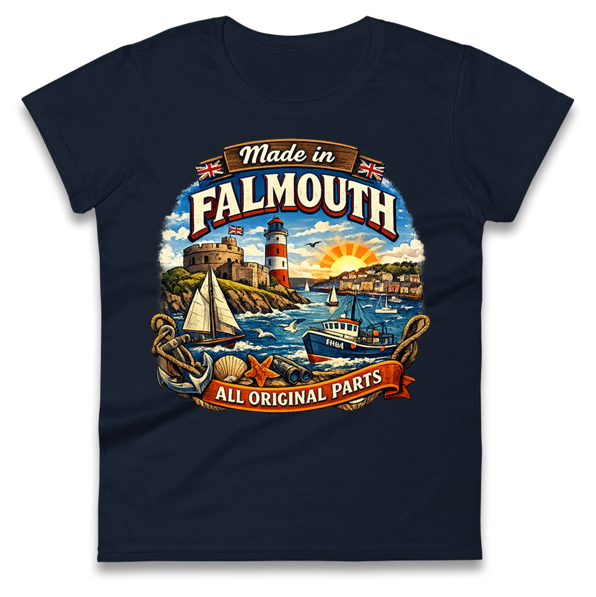 Made In Falmouth All Original Parts Ladies T Shirt