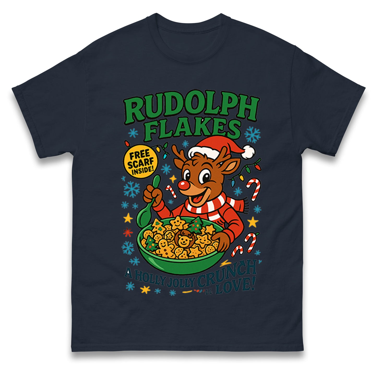 Rudolph Flakes Christmas T Shirt