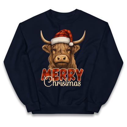 Highland Cow Christmas Kids Jumper