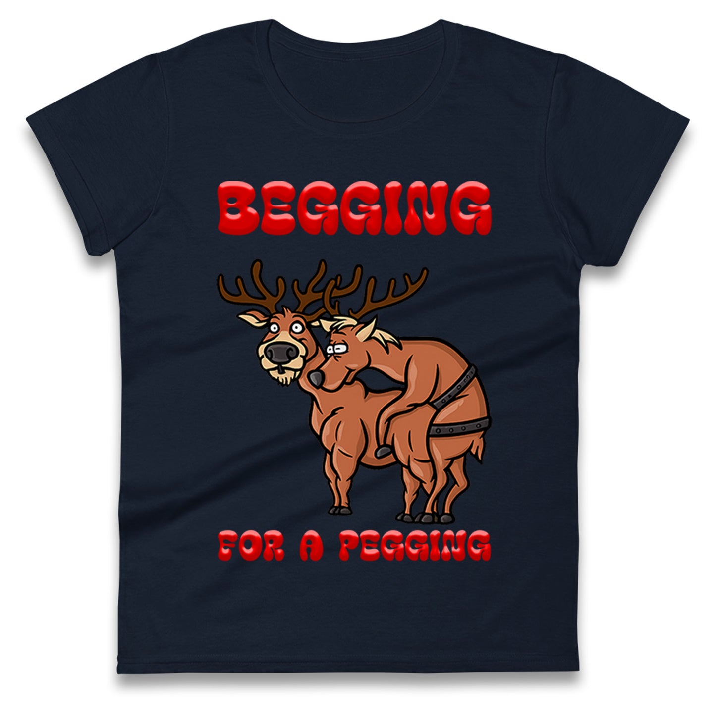Deer Christmas Ladies T Shirt